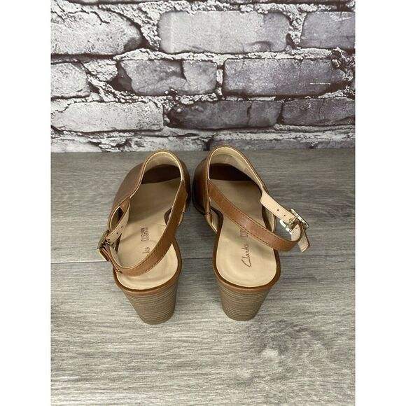 Clarks Brown Leather Casual Ankle Strap Open Toe Sandals Women Sz 8.5M US/39.5EU - Picture 6 of 16